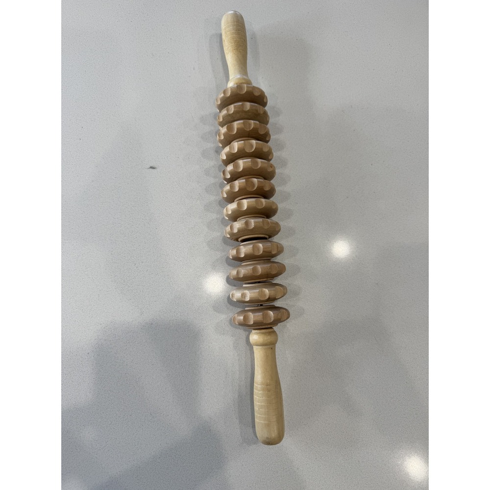 Wooden‎ Massage Roller Stick Deep Tissue Muscle Trigger Point Therapy Tool